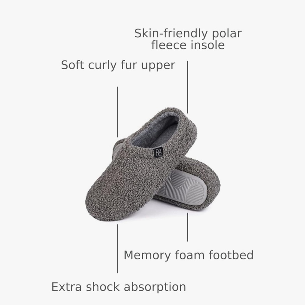 Women’s Fuzzy Memory Foam Loafer Slippers - Picture 2 of 7